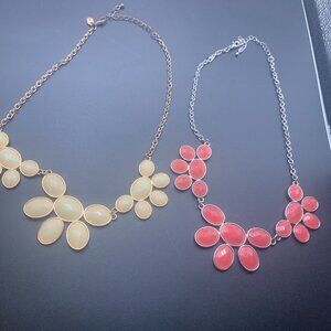 2ct Floral Pendant Collar Necklaces 20" by C SELLING AS IS